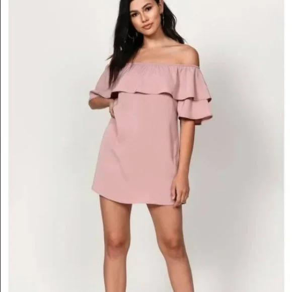 tobi off the shoulder dress Black Of-the Shoulder Dress